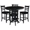 International Concepts 36 in. Round Extension Dining Table with 4 Emily Counter Height Stools - 5 Piece Set K46-36RXT-27-S6172-4 - alternate 3